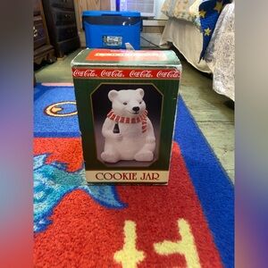 VTG Coca-Cola Polar Bear Cookie Jar Authorized Collection Ceramic Soda 1996 NOP